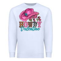 White valentines day cowgirl hat and howdy Premium Sweatshirt - AdoDesignShop