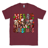 Burgundy Merry christmas pigs Classic Tee - FaDigitalArtStudio