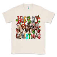 Natural Merry christmas pigs Classic Tee - FaDigitalArtStudio