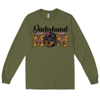Army Green western dachshund mom Long Sleeve Tee - RanaPortraitStore