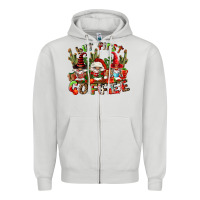 Dove Grey but first coffee Zipper Hoodie - FaDigitalArtStudio
