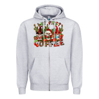 Heather Grey but first coffee Zipper Hoodie - FaDigitalArtStudio