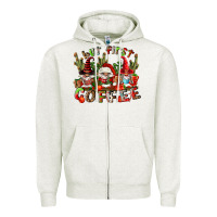 Oatmeal Heather but first coffee Zipper Hoodie - FaDigitalArtStudio