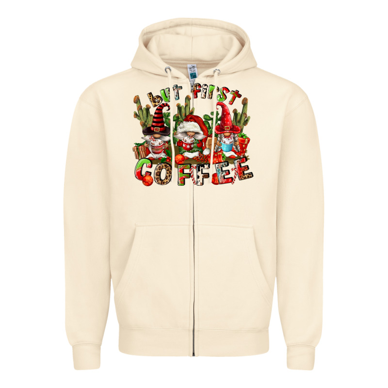 But First Coffee Zipper Hoodie by FaDigitalArtStudio | Teevron