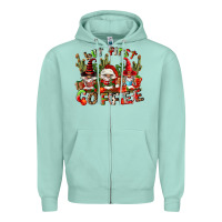 Seafoam but first coffee Zipper Hoodie - FaDigitalArtStudio