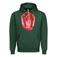 Sports Green Catchers Mitt Fa Element Zipper Hoodie - FaDigitalArtStudio