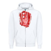 White Catchers Mitt Fa Element Zipper Hoodie - FaDigitalArtStudio