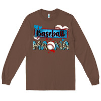 Chestnut baseball mama with leopard Long Sleeve Tee - Zillion Design Studio