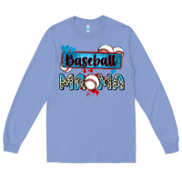 Colony Blue baseball mama with leopard Long Sleeve Tee - Zillion Design Studio