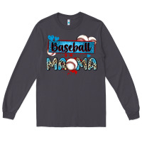 Smoke baseball mama with leopard Long Sleeve Tee - Zillion Design Studio