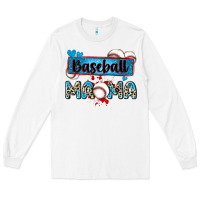 White baseball mama with leopard Long Sleeve Tee - Zillion Design Studio