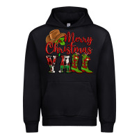 Black Merry Christmas Y'all Cowboy Urban Hoodie - MaliasSmallBusiness