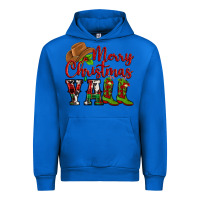 Cobalt Merry Christmas Y'all Cowboy Urban Hoodie - MaliasSmallBusiness