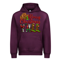Mauve Wine Merry Christmas Y'all Cowboy Urban Hoodie - MaliasSmallBusiness
