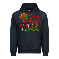 Navy Merry Christmas Y'all Cowboy Urban Hoodie - MaliasSmallBusiness