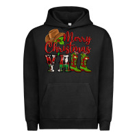 Pigment Black Merry Christmas Y'all Cowboy Urban Hoodie - MaliasSmallBusiness