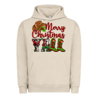 Pigment French Oak Merry Christmas Y'all Cowboy Urban Hoodie - MaliasSmallBusiness