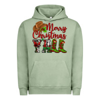 Pigment Oil Green Merry Christmas Y'all Cowboy Urban Hoodie - MaliasSmallBusiness