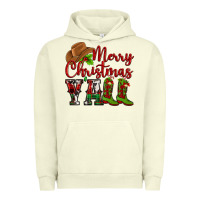 Pigment Pistachio Merry Christmas Y'all Cowboy Urban Hoodie - MaliasSmallBusiness