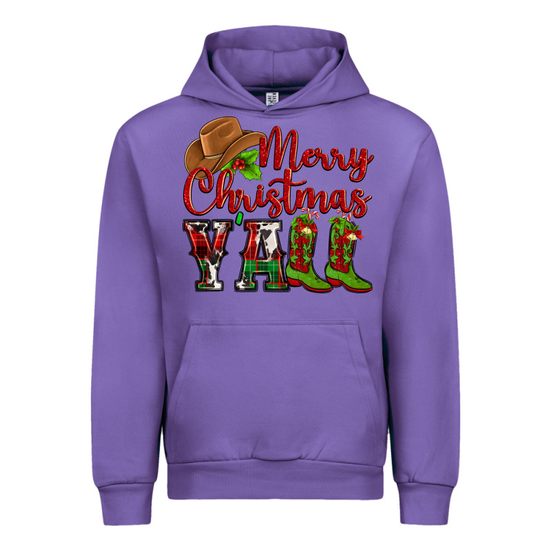 Merry Christmas Y'all Cowboy Urban Hoodie by MaliasSmallBusiness | Teevron