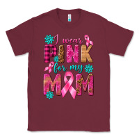 Burgundy I Wear Pink For My Mom with Butterfly Classic Tee - texasbilliewilder