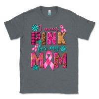 Charcoal Heather I Wear Pink For My Mom with Butterfly Classic Tee - texasbilliewilder