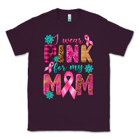 Plum I Wear Pink For My Mom with Butterfly Classic Tee - texasbilliewilder