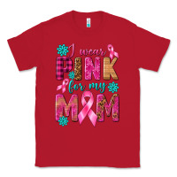 Red I Wear Pink For My Mom with Butterfly Classic Tee - texasbilliewilder