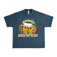 Midnight Navy beer never broke my heart Urban Heavy Tee - texasbilliewilder