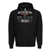Black summer night & dirt track lights Zipper Hoodie - CowhideDigitalArt