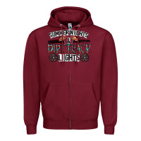 Burgundy summer night & dirt track lights Zipper Hoodie - CowhideDigitalArt