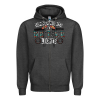 Charcoal Heather summer night & dirt track lights Zipper Hoodie - CowhideDigitalArt