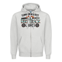 Dove Grey summer night & dirt track lights Zipper Hoodie - CowhideDigitalArt