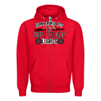 Red summer night & dirt track lights Zipper Hoodie - CowhideDigitalArt