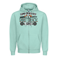 Seafoam summer night & dirt track lights Zipper Hoodie - CowhideDigitalArt