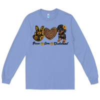 Colony Blue peace love dachshund Long Sleeve Tee - RanaPortraitStore