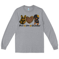 Heather Grey peace love dachshund Long Sleeve Tee - RanaPortraitStore