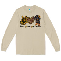 Mushroom peace love dachshund Long Sleeve Tee - RanaPortraitStore