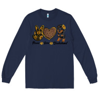 Navy peace love dachshund Long Sleeve Tee - RanaPortraitStore