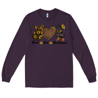 Plum peace love dachshund Long Sleeve Tee - RanaPortraitStore