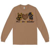 Toasted Coconut peace love dachshund Long Sleeve Tee - RanaPortraitStore