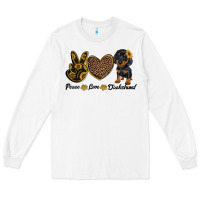 White peace love dachshund Long Sleeve Tee - RanaPortraitStore