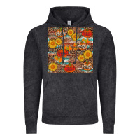 Vintage Black pumpkin plaid sunflower seamless Vintage Hoodie - AdoDesignShop