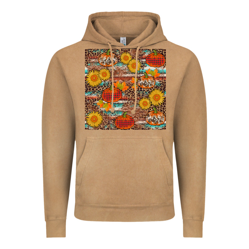 Pumpkin Plaid Sunflower Seamless Vintage Hoodie by AdoDesignShop | Teevron