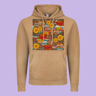 Pumpkin Plaid Sunflower Seamless Vintage Hoodie Designed By Adodesignshop