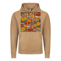 Vintage Camel pumpkin plaid sunflower seamless Vintage Hoodie - AdoDesignShop