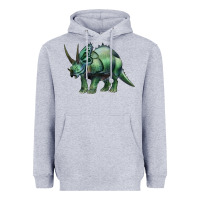 Heather Grey dinosaur triceratops Heavyweight Hoodie - Artiststas
