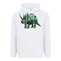 White dinosaur triceratops Heavyweight Hoodie - Artiststas