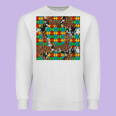 Western Autism Seamless Pattern Premium Sweatshirt Designed By Artiststas