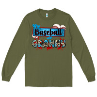 Army Green baseball granny with leopard Long Sleeve Tee - Zillion Design Studio